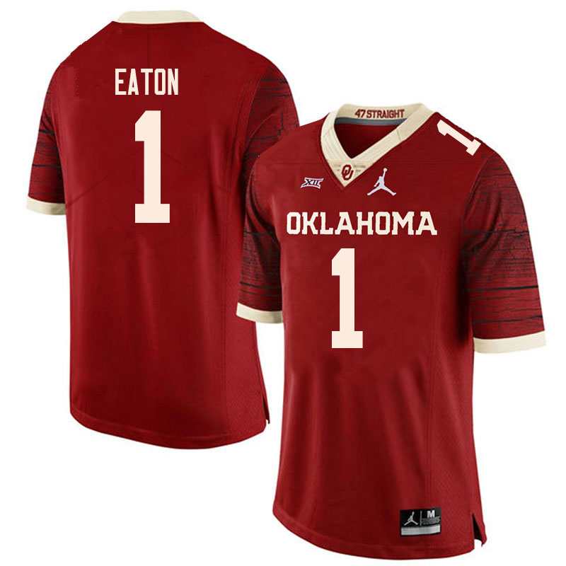 Men #1 Joshua Eaton Oklahoma Sooners College Football Jerseys Sale-Retro - Click Image to Close